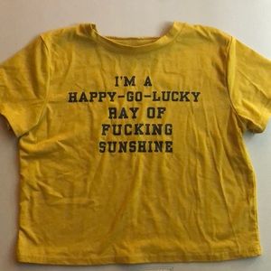 “Happy Go Lucky” Cropped Tee